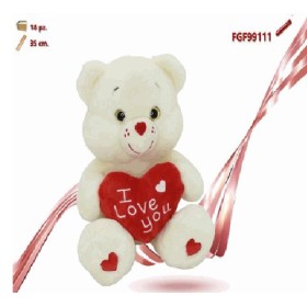 PELUCHE ORSO CON CUORE CM.25