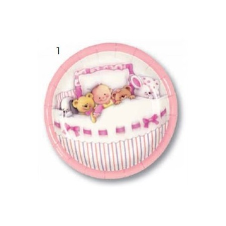 PIATTI 23CM CART. PLAST. BABY GIRL