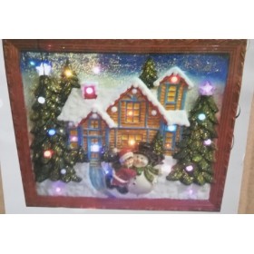 CASETTA CON PUPAZZI DI NEVE E BAMBINI