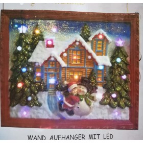 CASETTA CON PUPAZZI DI NEVE E BAMBINI