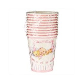 BICCHIERI 180/200 CC CART. PLAST. BABY GIRL