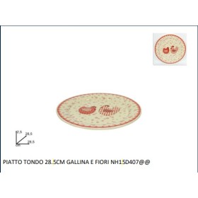 PIATTO TONDO 28.5 CM GALLINA E FIORI