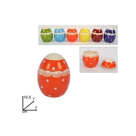 UOVO POIS CON MERLETTI 11.5CM 6 COLORI