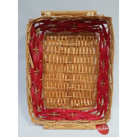 CESTE VIMINI RETTANGOLARI ROSSE.
