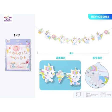 STRISCIA DECORATIVA UNICORNO 3M