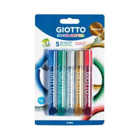 BLISTER COLLE GLITTER GIOTTO METALLIC X 5