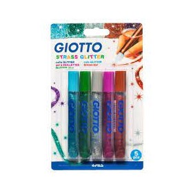 BLISTER COLLE GLITTER GIOTTO CONFETTIS X 5