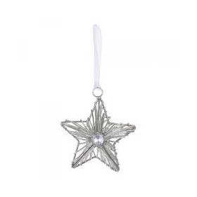 STELLA GLITTERATA ARGENTO 23CM