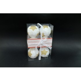 BOX 6 SFERE 9CM STAR IN YUTA ORO