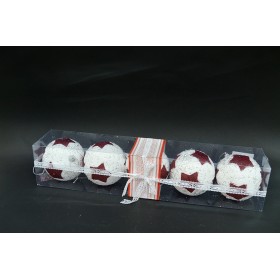 BOX 5 SFERE 11CM STAR IN YUTA ROSSO