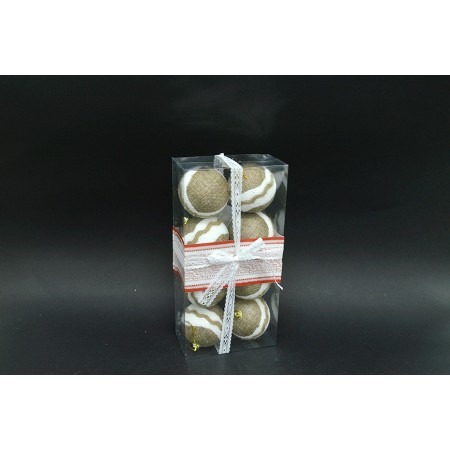 BOX 8 SFERE 7CM RICAMATE ORO.