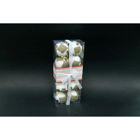 BOX 10 SFERE 6CM BOTTONE MARRONE.