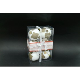 BOX 6 SFERE 9CM BOTTONE MARRONE