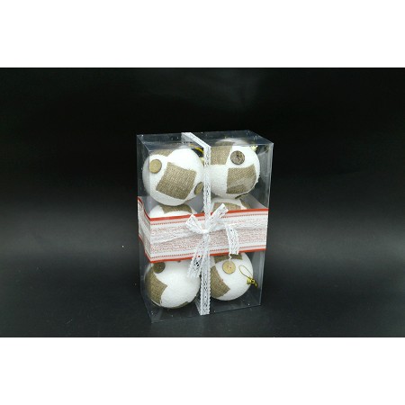 BOX 6 SFERE 9CM BOTTONE MARRONE