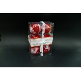 BOX 6 SFERE 9CM SCOZZESE ROSSO.