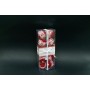 BOX 10 SFERE 6CM DECORATA STOFFA ROSSO