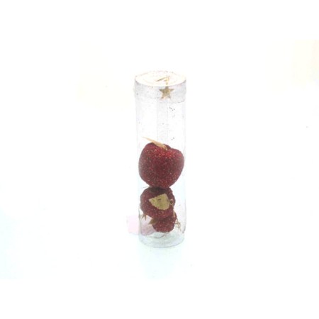 PENDENTE 3 MELE GLITTER ROSSO 15CM