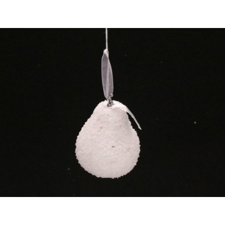 PERA TAGLIATA GLITTERATA BIANCA 8CM