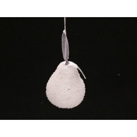 PERA GLITTERATA BIANCA 8CM.