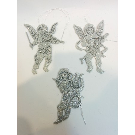 SET 3 ANGELI GLITTER 10CM ARG. - 04680110