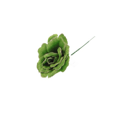 ROSA GAMBO CORTO 18CM VERDE