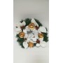 P/CANDELE 35CM STELLA CON BACCHE BIANCO