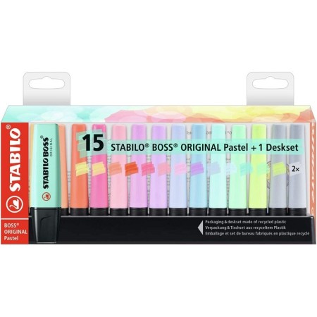 ESP. EVIDENZIATORI STABILO BOSS PASTEL 15PZ COL.PASTELLO