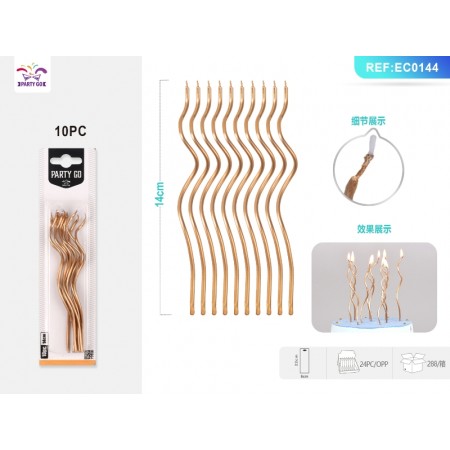 CANDELA A SPIRALE ARGENTO 14CM