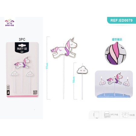 CANDELA UNICORNO 17CM