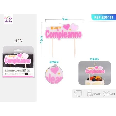 CANDELA STELLA COMPEANNO BLU 9CM