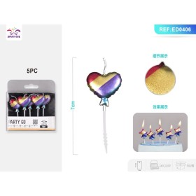 CANDELA CUORE COLORE 12CM