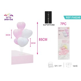 SET PALLONCINI CUORE ROSA BIANCO 85CM