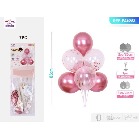 SET PALLONCINI ROSA TRASPARENTE85CM