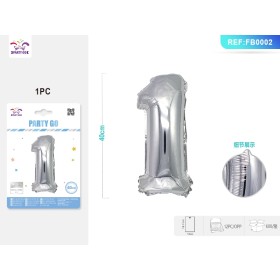 PALLONCINO MYLAR ARGENTO NUMERO 1 40CM