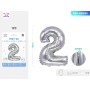 PALLONCINO MYLAR ARGENTO NUMERO 2 40CM