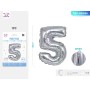 PALLONCINO MYLAR ARGENTO NUMERO 5 40CM