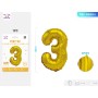 PALLONCINO MYLAR ORO NUMERO 3 40CM