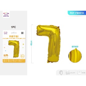 PALLONCINO MYLAR ORO NUMERO 7 40CM