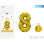 PALLONCINO MYLAR ORO NUMERO 8 40CM