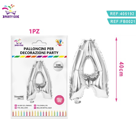 PALLONCINO MYLAR ARGENTO LETTERA A 40CM