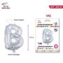 PALLONCINO MYLAR ARGENTO LETTERA B 40CM