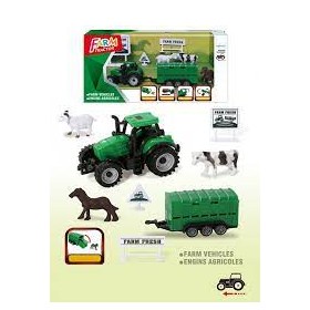 TRATTORE A FRIZIONE CON RIMORCHIO E ANIMALI