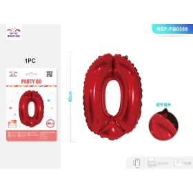 PALLONCINO MYLAR ROSSO NUMERO 2 40CM