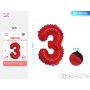 PALLONCINO MYLAR ROSSO NUMERO 3 40CM
