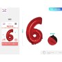 PALLONCINO MYLAR ROSSO NUMERO 6 40CM