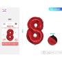 PALLONCINO MYLAR ROSSO NUMERO 8 40CM