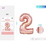 PALLONCINO MYLAR ORO ROSA NUMERO 2 40CM