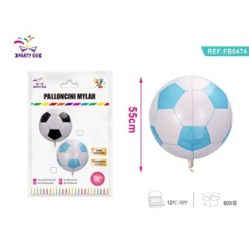 PALLONCINO MYLAR TONDO CALCIO NERO AZURRO