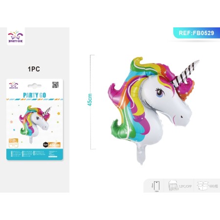 PALLONCINO MYLAR UNICORNO 45CM