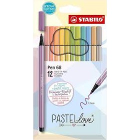 BIRO STABILO PEN 68 PASTELLOVE X 12